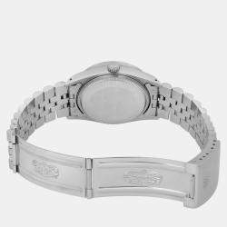 Rolex White Stainless Steel Oyster Perpetual Date 15210 Automatic Women's Wristwatch 34 mm