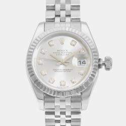 Rolex Silver Stainless Steel Datejust 179174 Automatic Women's Wristwatch 26 mm