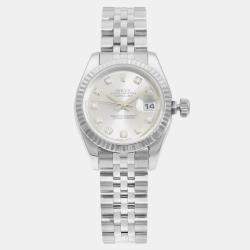 Rolex Silver Stainless Steel Datejust 179174 Automatic Women's Wristwatch 26 mm