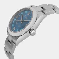 Rolex Blue Stainless Steel Oyster Perpetual 177200 Automatic Women's Wristwatch 31 mm