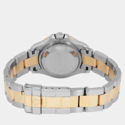 Rolex White 18k Yellow Gold Stainless Steel Yacht-Master 169623 Automatic Women's Wristwatch 29 mm