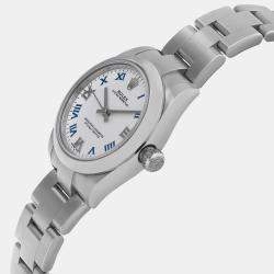 Rolex White Stainless Steel Oyster Perpetual 177200 Automatic Women's Wristwatch 31 mm