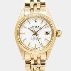 Rolex Datejust 6917 Automatic White 18K Yellow Gold Women's Wristwatch 26mm