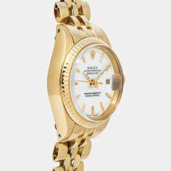 Rolex Datejust 6917 Automatic White 18K Yellow Gold Women's Wristwatch 26mm