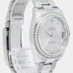 Rolex Silver Stainless Steel Datejust 116244 Automatic Women's Wristwatch 36mm