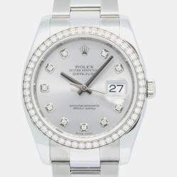 Rolex Silver Stainless Steel Datejust 116244 Automatic Women's Wristwatch 36mm