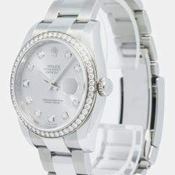 Rolex Silver Stainless Steel Datejust 116244 Automatic Women's Wristwatch 36mm