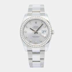 Rolex Silver Stainless Steel Datejust 116244 Automatic Women's Wristwatch 36mm