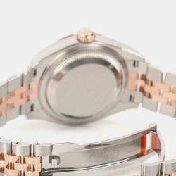 Rolex White 18K Rose Gold Stainless Steel Datejust 279381RBR Automatic Women's Wristwatch 28mm