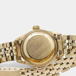 Rolex Datejust 6917 Tiffany & Co Automatic White 18k Yellow Gold Women's Wristwatch 26mm
