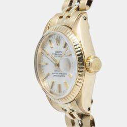 Rolex Datejust 6917 Tiffany & Co Automatic White 18k Yellow Gold Women's Wristwatch 26mm