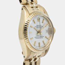 Rolex Datejust 6917 Tiffany & Co Automatic White 18k Yellow Gold Women's Wristwatch 26mm
