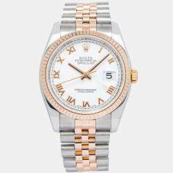 Rolex Datejust 116231 Automatic White 18k Rose Gold Stainless Steel Women's Wristwatch 36 mm