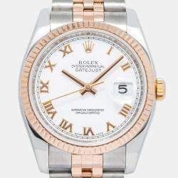 Rolex Datejust 116231 Automatic White 18k Rose Gold Stainless Steel Women's Wristwatch 36 mm