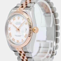 Rolex Datejust 116231 Automatic White 18k Rose Gold Stainless Steel Women's Wristwatch 36 mm