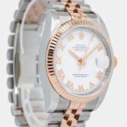 Rolex Datejust 116231 Automatic White 18k Rose Gold Stainless Steel Women's Wristwatch 36 mm