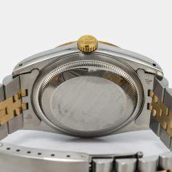 Rolex Datejust 16233 Automatic Black 18k Yellow Gold Stainless Steel Women's Wristwatch 36 mm