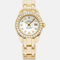 Rolex Pearlmaster Datejust 69298 Automatic 18K Yellow Gold Women's Wristwatch 29 mm