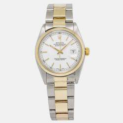 Rolex Datejust 16003 Automatic White 18k Yellow Gold Stainless Steel Women's Wristwatch 36 mm