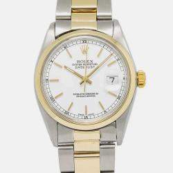 Rolex Datejust 16003 Automatic White 18k Yellow Gold Stainless Steel Women's Wristwatch 36 mm