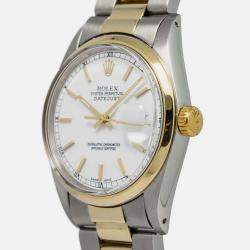 Rolex Datejust 16003 Automatic White 18k Yellow Gold Stainless Steel Women's Wristwatch 36 mm