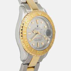 Rolex Silver Yacht-Master 169623 Automatic 18k Yellow Gold Stainless Steel Women's Wristwatch 29 mm
