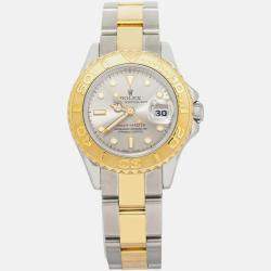 Rolex Silver Yacht-Master 169623 Automatic 18k Yellow Gold Stainless Steel Women's Wristwatch 29 mm