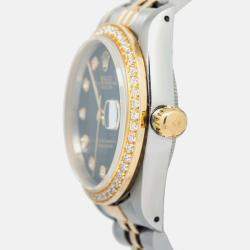 Rolex Datejust 68273 Automatic Black 18K Yellow Gold Stainless Steel Women's Wristwatch 31 mm