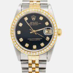 Rolex Datejust 68273 Automatic Black 18K Yellow Gold Stainless Steel Women's Wristwatch 31 mm
