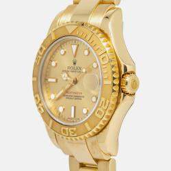 Rolex Yacht-Master 68628 Automatic Champagne 18K Yellow Gold Women's Wristwatch 35 mm