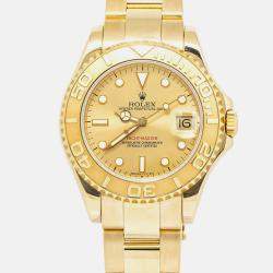 Rolex Yacht-Master 68628 Automatic Champagne 18K Yellow Gold Women's Wristwatch 35 mm