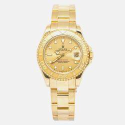 Rolex Yacht-Master 68628 Automatic Champagne 18K Yellow Gold Women's Wristwatch 35 mm