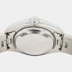Rolex Oyster Perpetual Date 69160 Silver Stainless Steel Automatic Women's Wristwatch 25 mm