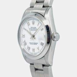 Rolex White Stainless Steel Datejust 68240 Automatic Women's Wristwatch 31 mm