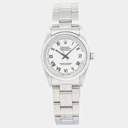 Rolex White Stainless Steel Datejust 68240 Automatic Women's Wristwatch 31 mm