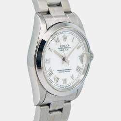 Rolex White Stainless Steel Datejust 68240 Automatic Women's Wristwatch 31 mm