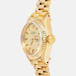 Rolex Date 6917 Automatic Gold18K Yellow Gold Women's Wristwatch 26mm