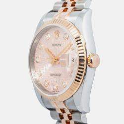 Rolex Datejust 116231 Automatic Pink 18K Rose Gold Diamonds Women's Wristwatch 36 mm