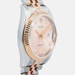 Rolex Datejust 116231 Automatic Pink 18K Rose Gold Diamonds Women's Wristwatch 36 mm