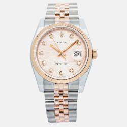 Rolex Datejust 116231 Automatic Pink 18K Rose Gold Diamonds Women's Wristwatch 36 mm
