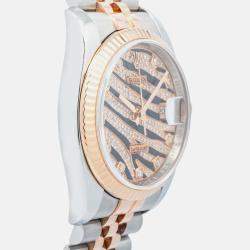 Rolex Datejust 116231 Automatic Zebra Dial 18k Rose Gold Women's Wristwatch 36 mm