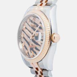 Rolex Datejust 116231 Automatic Zebra Dial 18k Rose Gold Women's Wristwatch 36 mm