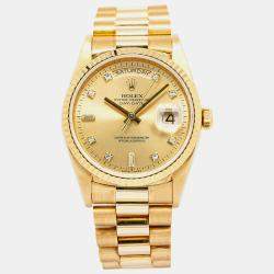 Rolex DayDate 18238 Automatic Gold 18K Yellow Gold Women's Wristwatch 36 mm