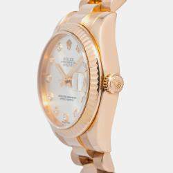 Rolex Datejust 178275 Automatic SIlver 18k Rose Gold DIamond Women's Wristwatch 31 mm