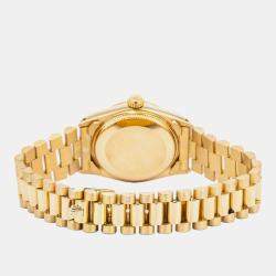 Rolex Datejust 6827 Automatic White 18k Yellow Gold Diamond MOP Women's Wristwatch 31 mm