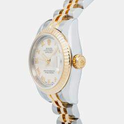 Rolex Datejust 179173 Automatic Cream 18K Yellow Gold Women's Wristwatch 26 mm