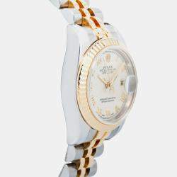 Rolex Datejust 179173 Automatic Cream 18K Yellow Gold Women's Wristwatch 26 mm