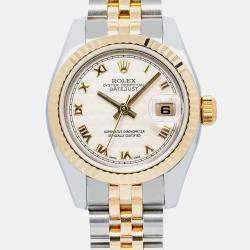 Rolex Datejust 179173 Automatic Cream 18K Yellow Gold Women's Wristwatch 26 mm