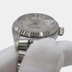 Pre Owned Rolex Datejust 79174 Automatic White 18k White Gold Stainless Steel Women's Wristwatch 26 mm