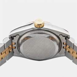 Pre Owned Rolex Champagne Diamond 18k Yellow Gold Stainless Steel Datejust 69173 Women's Wristwatch 26 mm